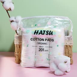 CB07 - Bông Tẩy Trang HATSU Cotton Pads ORGANIC 201M (Miếng Tròn) Dịu Nhẹ Cho Da Nhạy Cảm 7