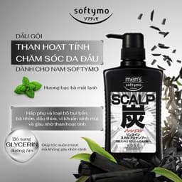 Dầu Gội, Sữa tắm Than Hoạt Tính Chăm Sóc Da Dầu Dành Cho Nam Softymo Kose Nhật Bản 550ml 5