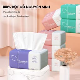 Khăn Giấy Rút 3 Màu TOPGIA | Giấy Mềm Mại, Thấm Hút Tốt, Tiện Dụng Cho Gia Đình & Văn Phòng 6