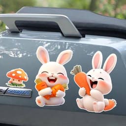 "Miếng Dán Hoạt Hình Thỏ Chống Trầy Xước Dành Cho Xe Hơi, Trang Trí Xe Điện" 6
