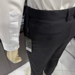 Quần âu nam Owen màu đen regular fit tăng đơ 2 cạp vải  polyester nano QRT262108PT 7
