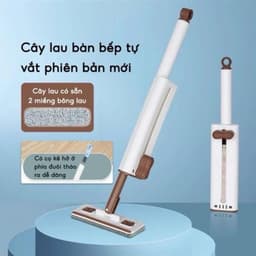 Cây lau bếp tự vắt mini phiên bản mới, lau bếp tiện lợi - dễ dàng vệ sinh không gian bếp, có gạt nước Đa năng 1