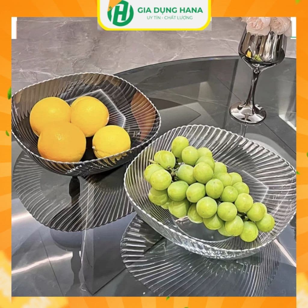 Đĩa Trái Cây Trong Suốt Đựng Bánh Kẹo Đồ Ăn Sang Trọng Lịch Sự