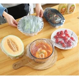[ Set 100 CHIẾC] Màng bọc thực phẩm co giãn siêu dai có chun kèm túi gấu - Mũ chùm đầu 4