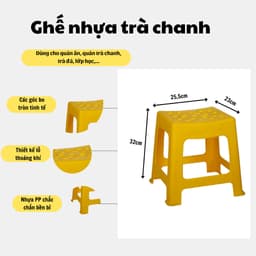Ghế nhựa trà chanh, ghế đẩu màu xanh, vàng, cam Gia Long ngồi quán nướng, trà sữa, trà chanh vỉa hè 2