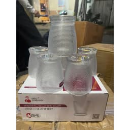 Bộ 6 chiếc cốc thủy tinh chấm bi , sang trọng thích hợp với nhiều đồ uống 280ml  Cao Cấp 8