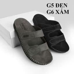 dép quai ngang da sáp nam Fashion, kiểu dáng trẻ trung, đế đúc liền khâu chỉ toàn bộ chắc chắn G8 4