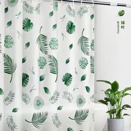 Shower Curtain Waterproof and Mildew-Proof Thickened Bathroom Curtain Set Bathroom Punch-Free Partition Curtain Door Window Hanging 0W5O 5
