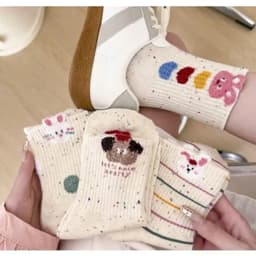 Sét 10 Đôi Tất Vớ Cao Cổ Hoạ Tiết Thỏ,Cún,Trái Tim Dành Cho Nữ Chất Liệu Cotton Êm Chân Thoáng Khí [Thỏ Tim Dài] 4