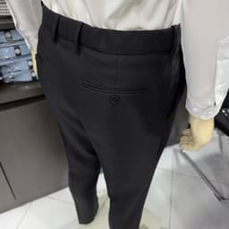 Quần âu nam Owen màu đen regular fit tăng đơ 2 cạp vải  polyester nano QRT262108PT 6