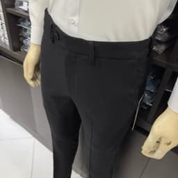 Quần âu nam Owen màu đen regular fit tăng đơ 2 cạp vải  polyester nano QRT262108PT 3