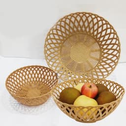 Combo 5,10 Rổ nhựa tròn kiểu dáng đan mây Việt Nhật đủ size, rổ đựng rau, hoa quả nhà hàng khách sạn 2