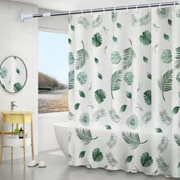 Shower Curtain Waterproof and Mildew-Proof Thickened Bathroom Curtain Set Bathroom Punch-Free Partition Curtain Door Window Hanging 0W5O 9