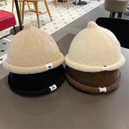 Mũ dưa COFORDOS, Mũ dệt kim ấm áp mùa thu đông cho trẻ em, Beanie màu trơn mềm mại thông thường cho bé 1-5 tuổi 4