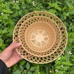 Combo 5,10 Rổ nhựa tròn kiểu dáng đan mây Việt Nhật đủ size, rổ đựng rau, hoa quả nhà hàng khách sạn 4