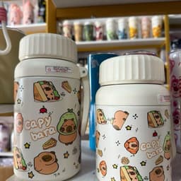 Cốc giữ nhiệt 700/1000ML Bình nước Capybara dung tích lớn Cốc giữ nhiệt bằng thép không gỉ cho bé trai và bé gái 2