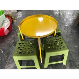 Ghế nhựa trà chanh, ghế đẩu màu xanh, vàng, cam Gia Long ngồi quán nướng, trà sữa, trà chanh vỉa hè 5