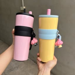 Ly Giữ Nhiệt FUN 710ml Inox 316 Cao Cấp Có Ống Hút Có Quai Xách Tiện Lới ( Tặng Kèm Móc Khóa Cute ) - B40 em.shoppp 7
