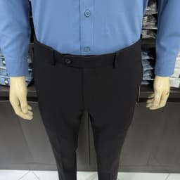 Quần âu nam Owen màu xanh tím than slim fit tăng đơ 2 cạp vải polyester nano QST262114PT 4