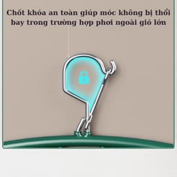 Móc Treo Đồ Lót, Tất Vớ 10 Kẹp Bọc Nhựa Có Khóa Chống Gió - Móc Treo Quần Áo 10 Móc Inox Siêu Tiện Lợi 5