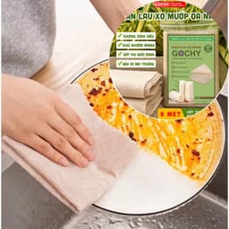 Set 3m Khăn Lau Dầu Xơ Mướp GOCHY Từ Sợi Thực Vật Tự Nhiên Siêu Thấm Hút , Khăn Lau Nhà Bếp, Tái Sử Dụng Nhiều Lần 2