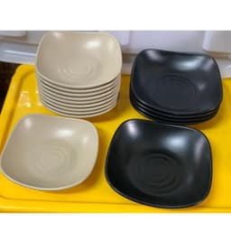 Combo 10 Đĩa nhựa vuông sâu Việt Nhật 2 size bé và trung, đĩa nhựa ABS cao cấp bền dày dặn nhà hàng 4