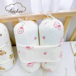 Bộ Gối Chặn Cho Bé Sơ Sinh Anchee Tặng Kèm Gối Thiết Kế Chống Lõm Đầu Chất Vải Gân Đũi Thoáng Mát 4
