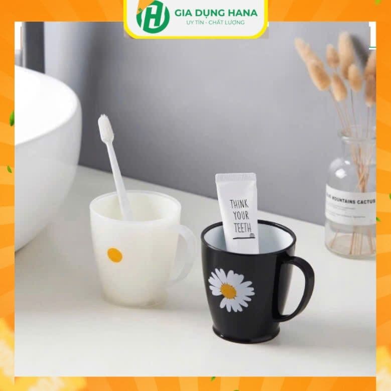 Cốc Hoa Cúc Uống Nước Đánh Răng In Hình Hoa Nhựa Bóng Cao Cấp An Toàn