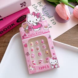 Bộ 12 Miếng Dán Móng Tay Sanrio Kids 12 Tờ, Móng Tay Bấm Hoạt Hình Dễ Thương Cho Bé Gái 6