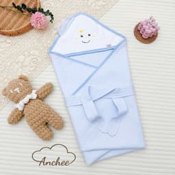 Chăn Ủ Xốp 4 Mùa Anchee Cho Bé Sơ Sinh Mẫu mới phối tai thú, chất liệu cotton xốp, kích thước 80 × 80cm. 6