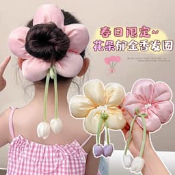 Dây buộc tóc hoa Tulip PHAO - Scrunchie hoa Đuôi Ngựa, phụ kiện tóc nữ cực hot 1