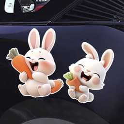 "Miếng Dán Hoạt Hình Thỏ Chống Trầy Xước Dành Cho Xe Hơi, Trang Trí Xe Điện" 7