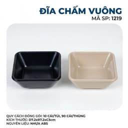 Combo 10 Đĩa chấm vuông 3 ngăn, chén đựng nước chấm, nước sốt Nhựa Việt Nhật nhà hàng quán ăn 7