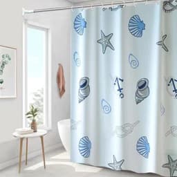 Shower Curtain Waterproof and Mildew-Proof Thickened Bathroom Curtain Set Bathroom Punch-Free Partition Curtain Door Window Hanging 0W5O 7