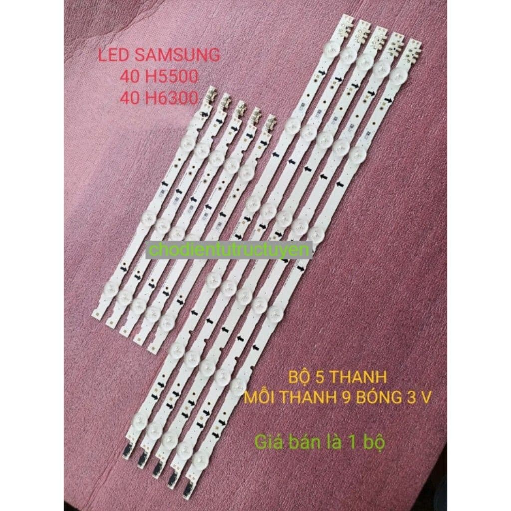 LED TIVI SAMSUNG 40H5500 40H5100 40J5500 40H5552 40H6300 MỚI 100% LƯNG ĐỒNG ZIN HÃNG BỘ 5 THANH MỖI THANH 9 BÓNG 3V