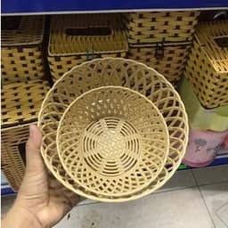 Combo 5,10 Rổ nhựa tròn kiểu dáng đan mây Việt Nhật đủ size, rổ đựng rau, hoa quả nhà hàng khách sạn 3