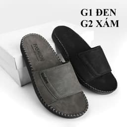 dép quai ngang da sáp nam Fashion, kiểu dáng trẻ trung, đế đúc liền khâu chỉ toàn bộ chắc chắn G7 2