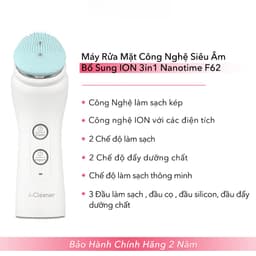 Máy rửa mặt công nghệ siêu âm bổ sung ION 3in1 Nanotime F62 làm sạch sâu cho làn da khỏe mạnh 8