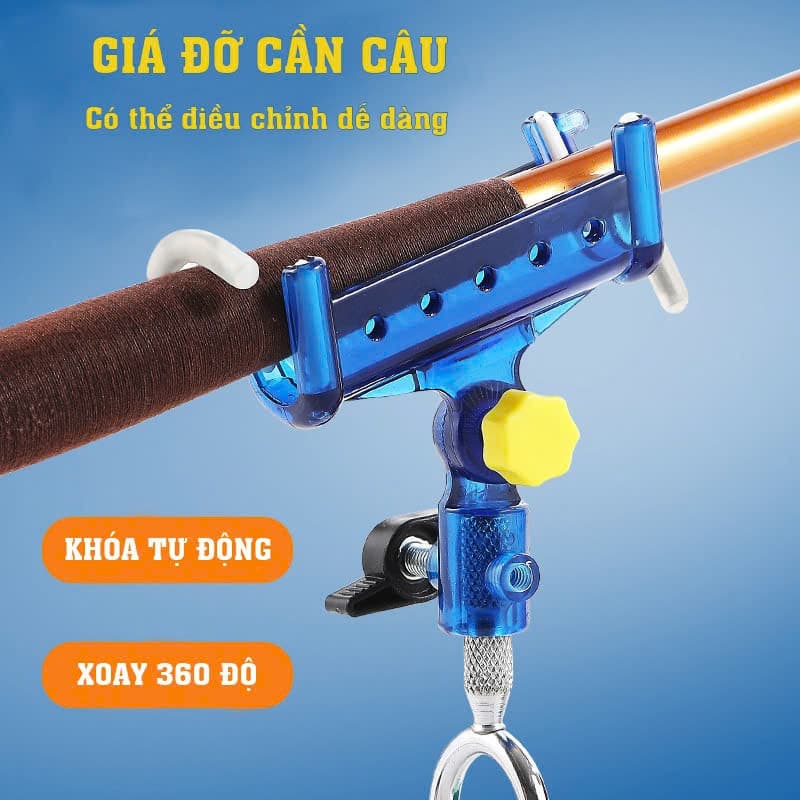 Chống Cần Câu Tay Bằng Kim Loại Kết Hợp Nhựa ABS, Xoay 360 Độ Chống Rỉ Tự Khóa Đa Năng Tiện Dụng SKK15