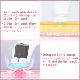 Máy rửa mặt công nghệ siêu âm bổ sung ION 3in1 Nanotime F62 làm sạch sâu cho làn da khỏe mạnh 9