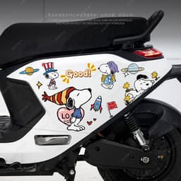 Snoopy Calf Electric Car Stickers Motorcycle Waterproof Scratch Battery Car Cover Body Stickers Personalized Creative Decoration TceX 2