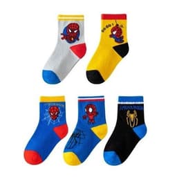 T21 SET 5 ĐÔI TẤT SIÊU NHÂN NHỆN cotton cổ cao sợi bông mềm mại thoáng khi khử mùi 5