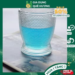 Bộ 6 chiếc cốc thủy tinh chấm bi , sang trọng thích hợp với nhiều đồ uống 280ml  Cao Cấp 3