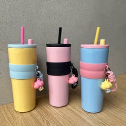 Ly Giữ Nhiệt FUN 710ml Inox 316 Cao Cấp Có Ống Hút Có Quai Xách Tiện Lới ( Tặng Kèm Móc Khóa Cute ) - B40 em.shoppp 1