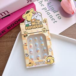 Bộ 12 Miếng Dán Móng Tay Sanrio Kids 12 Tờ, Móng Tay Bấm Hoạt Hình Dễ Thương Cho Bé Gái 8