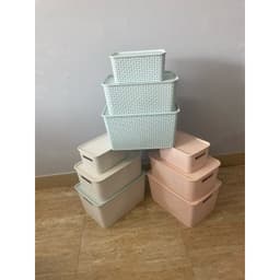 Giỏ Nhựa Có Nắp 3 Size Việt Nhật, Giỏ Đựng Đồ Đa Năng Tiết Kiệm Không Gian(MS: 3386/3387/3388) 6