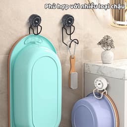 Móc Treo Thau Chậu Nhà Tắm Hút Chân Không Chịu Lực, Giá Cốc Hút Treo Đồ Đa Năng Không Khoan Đục Tiện Ích 3
