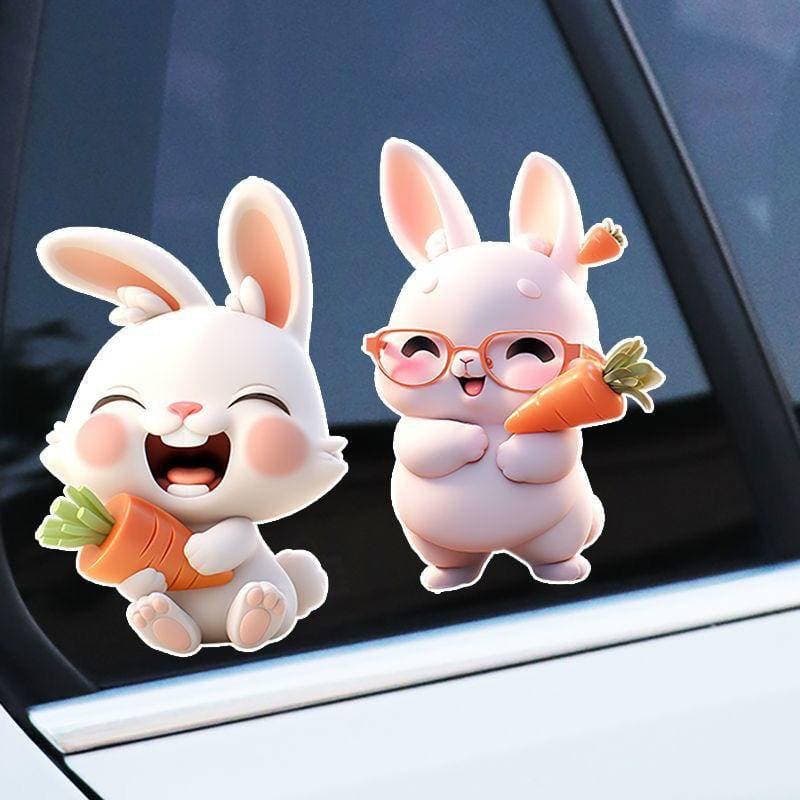 "Miếng Dán Hoạt Hình Thỏ Chống Trầy Xước Dành Cho Xe Hơi, Trang Trí Xe Điện"
