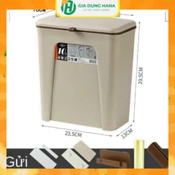 Thùng Rác treo tủ bếp ,dán tường có nắp đậy thông minh Kèm Ruột Tặng kèm miếng dán 3