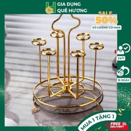 Khay úp cốc, Giá úp ly cốc Hươu Vàng kèm bộ hứng nước tiện dụng mẫu mã sang trọng hiện đại. cao cấp 2